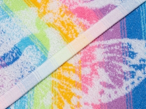 6с102.411ж1 Бабочки и цветы(бел.радужка) Полотенце махровое 67х150см