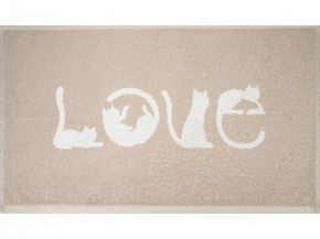 6с104.511ж2 Love-кот(лен3) Полотенце махровое 67х40см