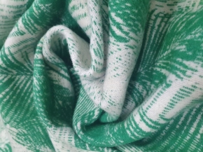 Одеяло байковое 170*205 жаккард  "Перья" цв зелен (Россия ВВТ)