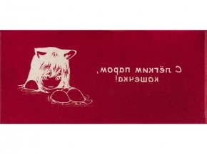 6с102.411ж1 Кошка-аниме (бордо) Полотенце махровое 67х150см