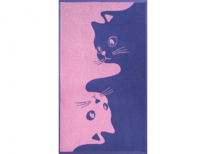 6с103.412ж1 Инь-ян-коты(пурпурн3) Полотенце махровое 50х90см