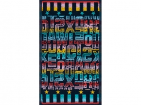 6с104.411ж1 Letters (т.радужка) Полотенце махровое 67х40см