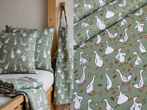 Ткань бельевая арт.17с-1ЯК п/лен набивной рис. Гусь лапчатый вид 2, 150см