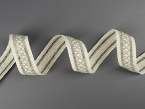 32мм. 5848 ТЕСЬМА ОТДЕЛОЧНАЯ белый со льном*127, 32мм (рул.50м)