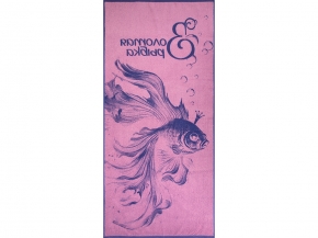 6с102.411ж1 Золотая рыбка(пурпурн3) Полотенце махровое 67х150см