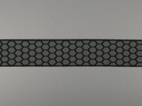 40мм. 90815 ЛЕНТА ОТДЕЛОЧНАЯ ЖАККАРДОВАЯ серый с черным*3173, 40мм (рул.25м)