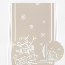 5с22.312ж1 Снеговик и домик2(ДТЭ лён) Полотенце 50х180 см