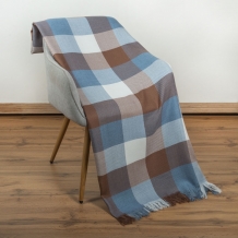 26СП193С-ДЯ Плед п/ш декоративный в/рул 150*220 "Клеточка" цв.кор. бел. гол (5-5)