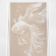 6с102.511ж2 Золотая рыбка(лен3) Полотенце махровое 67х150см