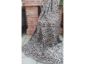 Одеяло байковое 140*205 жаккард "Норвежские узоры" цв. корич  (Россия ВВТ)