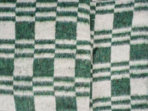 Одеяло хлопковое 140*205 клетка Колосок цв. зеленый