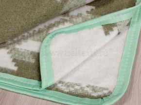 Одеяло хлопковое в канте 140*205 жаккард  "Зимний" цв. зеленый