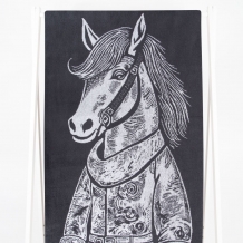 6с102.411ж1 Конь в пальто (графит5) Полотенце махровое 67х150см