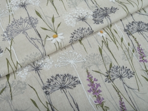 Ткань бельевая арт 2-21 п/лен кисл лен 30%, хл.70%, пл. 140г, рис. 1751/1 Люпины, 150см