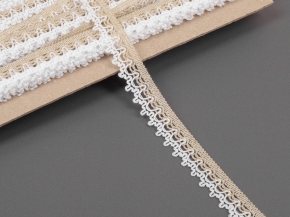 19мм. 60222 ТЕСЬМА ОТДЕЛОЧНАЯ лен с белым*201, 19мм (рул.50м)