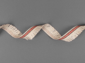 20мм. 08С3524-Г50 (рис.4801) ЛЕНТА ОТДЕЛОЧНАЯ лён/красный с чёрным*13305, 20мм (рул.25м)