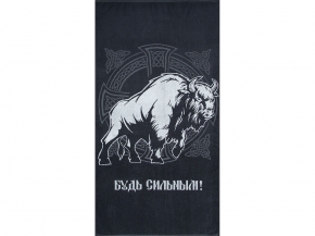 6с102.413ж1 Будь сильным(антрацит) Полотенце махровое 81х160см