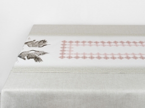 4919-БЧ Комплект столовый 144*45 + 6 салф. 40*40 D1902 "Танец серых журавлей"