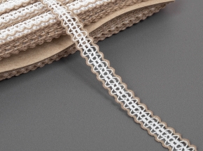 14мм. 60378 ТЕСЬМА ОТДЕЛОЧНАЯ белый со льняным*127, 14мм (рул.25м)