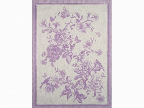 07С-39ЯК 45*60 Полотенце "Цветы и птицы" цв. сирень (многоцветный)