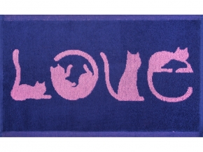 1с105.413ж1 LOVE-кот(пурпурн3) Полотенце махровое 50х30 см