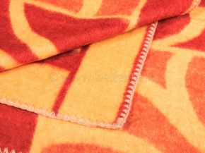 Одеяло п/шерсть 70% 170*205  жаккард  цв .терра с желтым