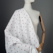 Ткань 7569/D2/C#1 Принт Крэш Муслин Ягода Белый,красный,голубой ширина 135см