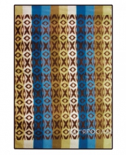 Одеяло п/шерсть 70% 170-205 жаккард коричневый с синим