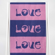 6с102.411ж1 LOVE-кот(пурпурн3) Полотенце махровое 67х150см