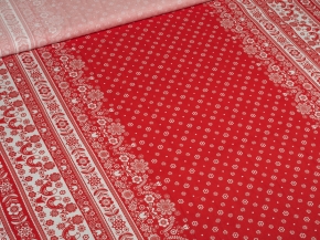 Ткань бельевая 17с-1ЯК  лен 30%, хлопок 70%, пл.145г рис.Мотивы красные, 150см