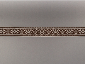 25мм. 91589/25 ЛЕНТА ОТДЕЛОЧНАЯ ЖАККАРД белый с шоколад*1889, 25мм (рул.50м)