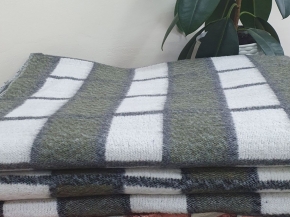 Одеяло п/шерсть 50% ОПШ-1 100*140  клетка хаки