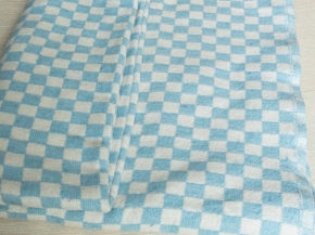 Одеяло байковое ОБ-200  140*205  клетка цв. голубой