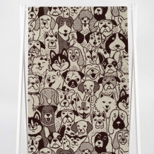 6с102.411ж1 Мир собак(шоколад) Полотенце махровое 67х150см