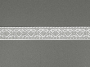 23мм. 9990 ЛЕНТА ОТДЕЛОЧНАЯ ЖАККАРД белый с серым*2962, 23 мм (рул.50м)
