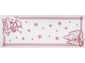 9с23.111ж1 Снеговик и домик1(ДТЭ бордовый Полотенце х/б 50х140см