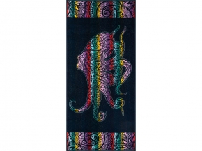 6с102.411ж1 Этно-осминог (темно-синяя радужка) Полотенце махровое 67х150см
