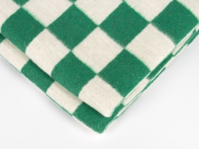 Одеяло байковое 100*140 "Клетка"  цв. зеленый (Россия)