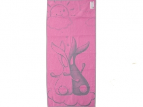 6с102.411ж1 Парочка-кролики (розовый2) Полотенце махровое 67х150см