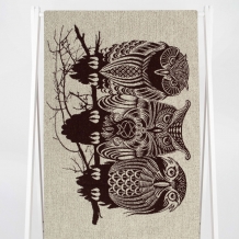 6с102.411ж1 Совушки (шоколад) Полотенце махровое 67х150см