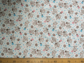 Фланель набивная С514-ТИ б/з рис. 5568/1 Слоники, 90см