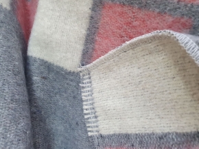 Одеяло п/шерсть 50% Клетка 140*205 ОПШ-2 цв бел.сер.роз. (Россия ВВТ)