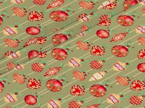 Рогожка набивная рис. 500016/1 Елочные игрушки, 150см