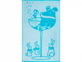 1с105.413ж1 ДМ в бокале (бирюза10) Полотенце махровое 50х30 см