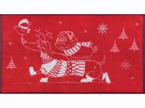 6с103.412ж1 Зимняя прогулка(3-бело.кр) Полотенце махровое 50х90см