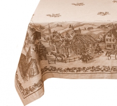 03с34 ЯК Скатерть 178*229 "Американская деревня" цвет коричневый