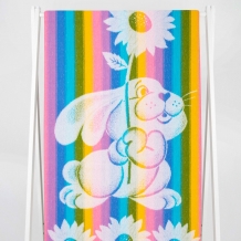 6с102.411ж1 Радость (белая радужка) Полотенце махровое 67х150см