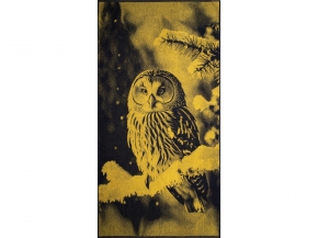 6с102.413ж1 Фото-сова(т.желтый) Полотенце махровое 81х160см