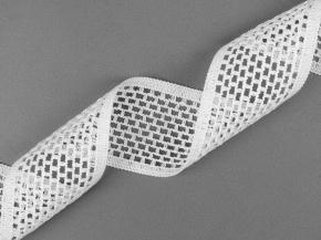 46мм. 60835/46 ТЕСЬМА ВЯЗАНАЯ ОТДЕЛОЧНАЯ белый*003, 46мм (рул.50м)