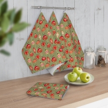 Рогожка набивная рис. 500016/1 Елочные игрушки, 150см